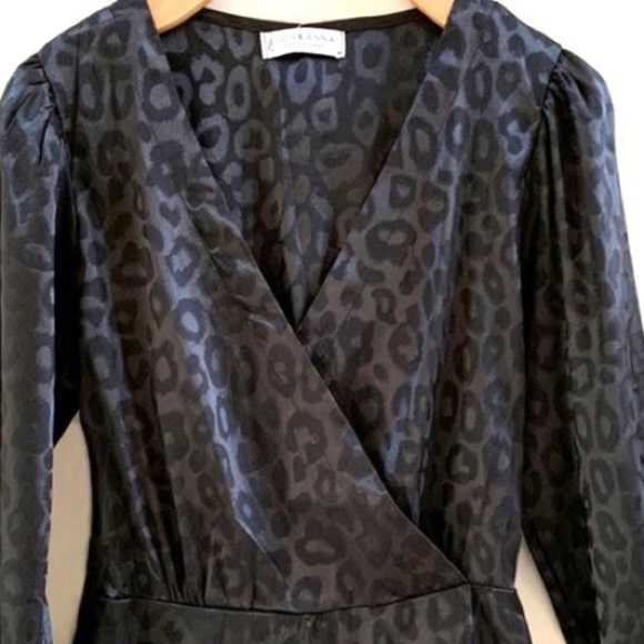 Jon & Anna Black Leopard Satin - Picture 5 of 10